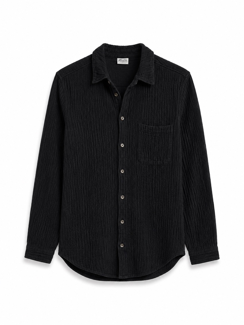 CP SHADES BLACK LINEN BUTTON FRONT SHIRT TOP SZ M - Picture 2 of 5